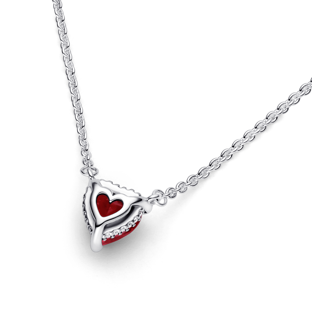 Collar collier con pendiente Halo de corazón reluciente