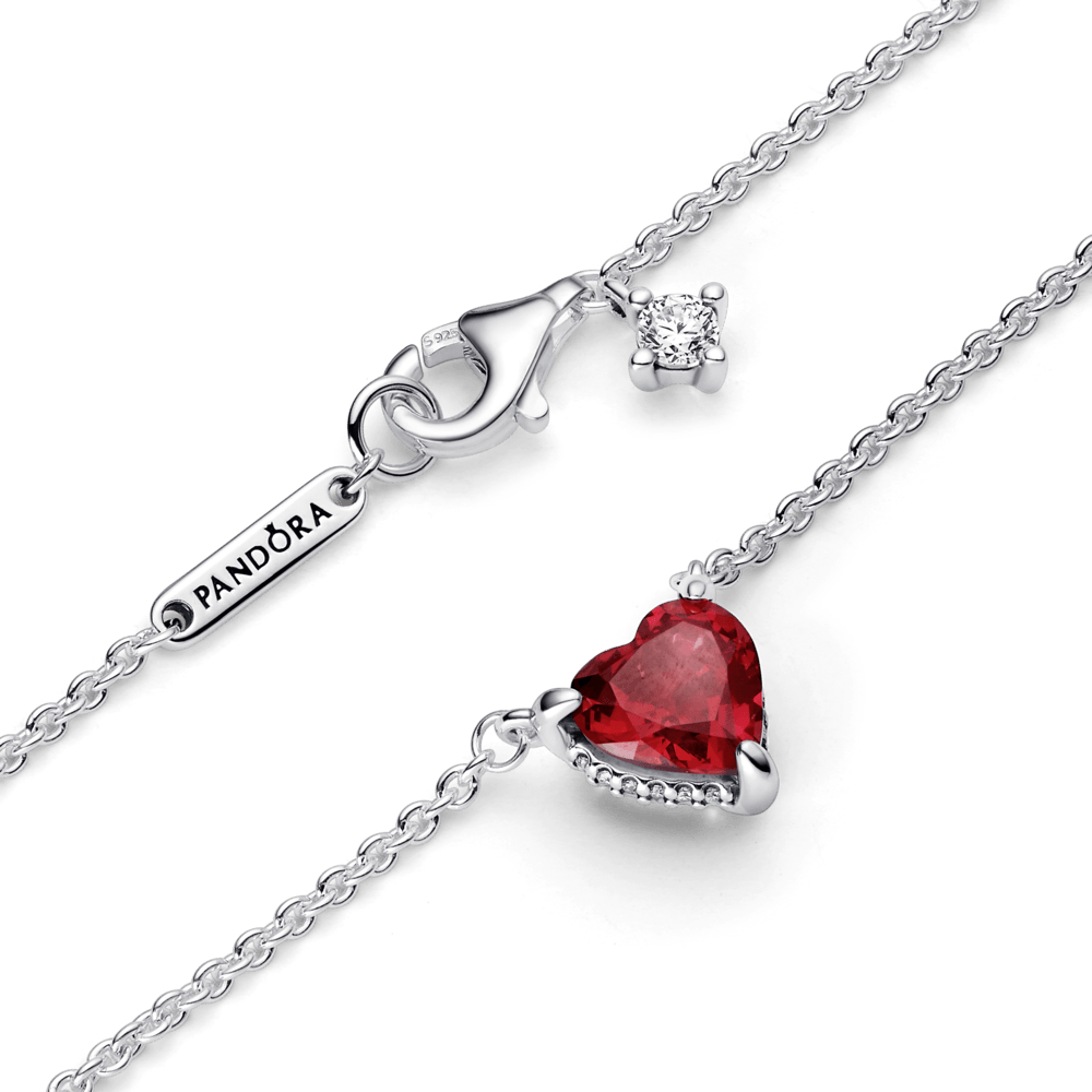 Collar collier con pendiente Halo de corazón reluciente