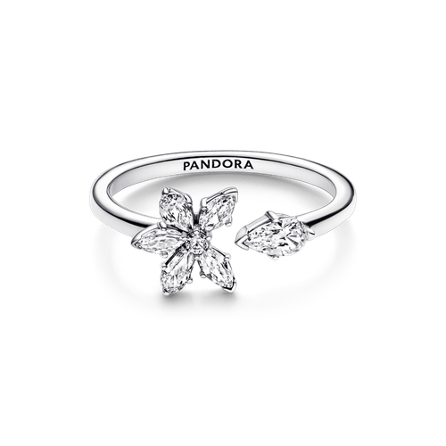 Anillo abierto Racimo herbario reluciente Pandora Plata Esterlina