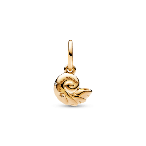 Charm Colgante Concha Encantada de La Sirenita de Disney Recubrimiento en Oro de 14k