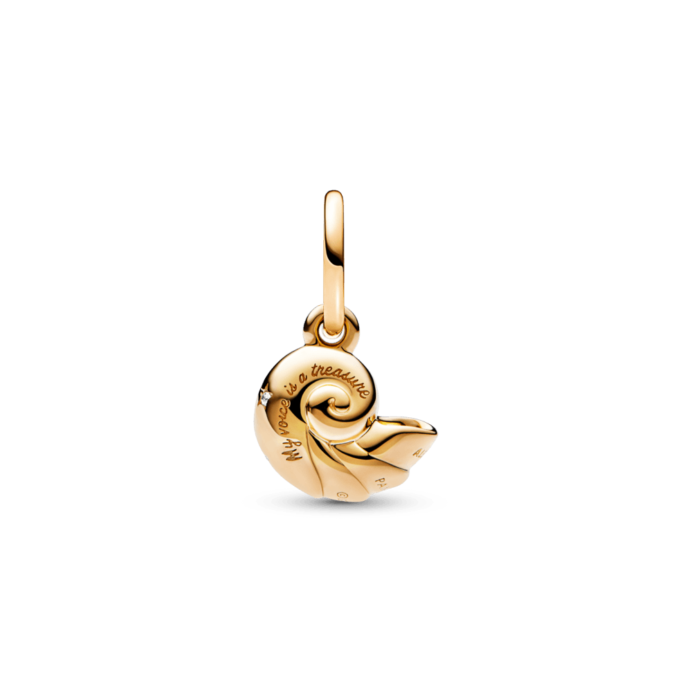 Charm Colgante Concha Encantada de La Sirenita de Disney Recubrimiento en Oro de 14k