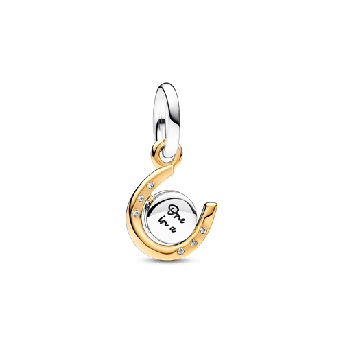 Charm Colgante Herradura Disco Giratorio en Dos Tonos Recubrimiento en Oro de 14k | Pandora Plata Esterlina