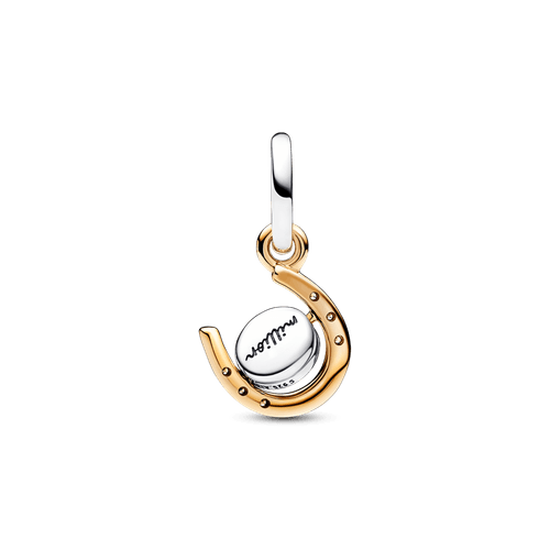 Charm Colgante Herradura Disco Giratorio en Dos Tonos Recubrimiento en Oro de 14k | Pandora Plata Esterlina