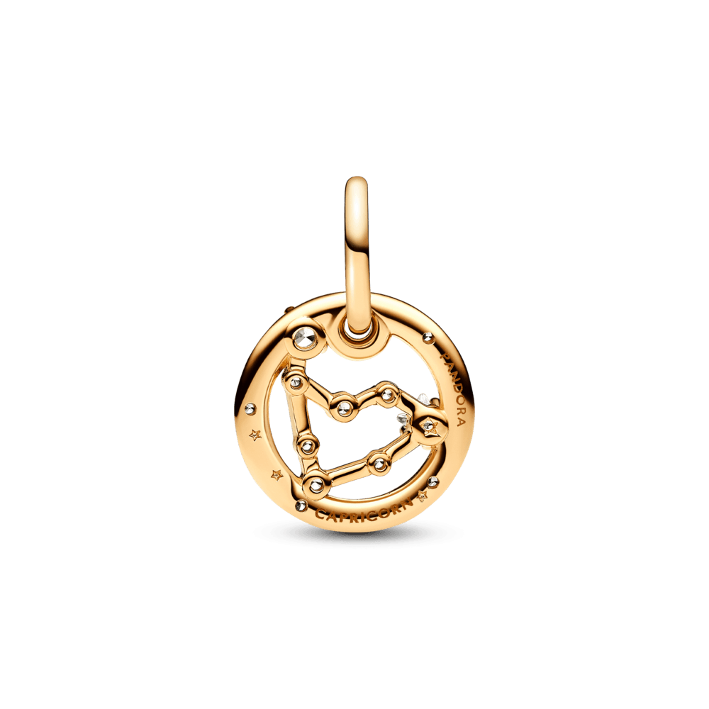 Charm Colgante Zodiaco Capricornio Recubrimiento en Oro de 14k