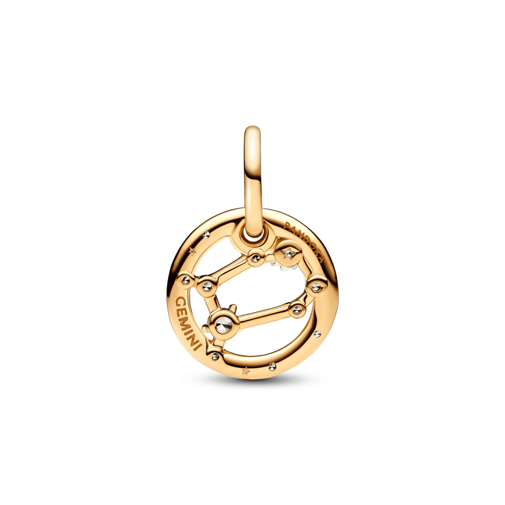 Charm Colgante Zodiaco Géminis Recubrimiento en Oro de 14k