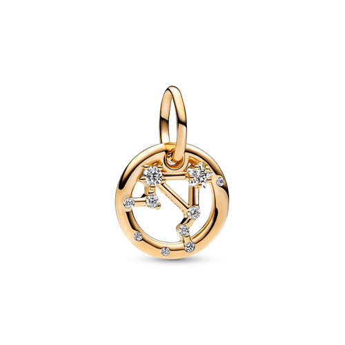 Charm Colgante Zodiaco Libra Recubrimiento en Oro de 14k