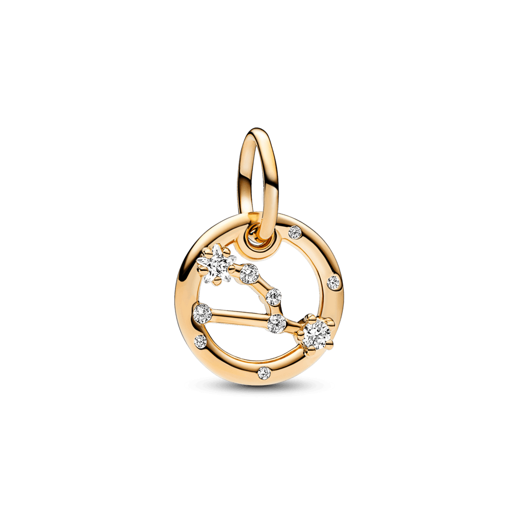 Charm Colgante Zodiaco Tauro Recubrimiento en Oro de 14k