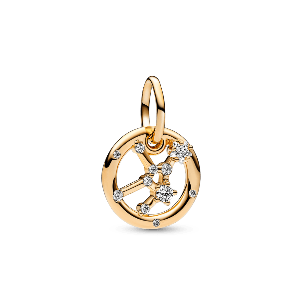 Charm Colgante Zodiaco Virgo Recubrimiento en Oro de 14k