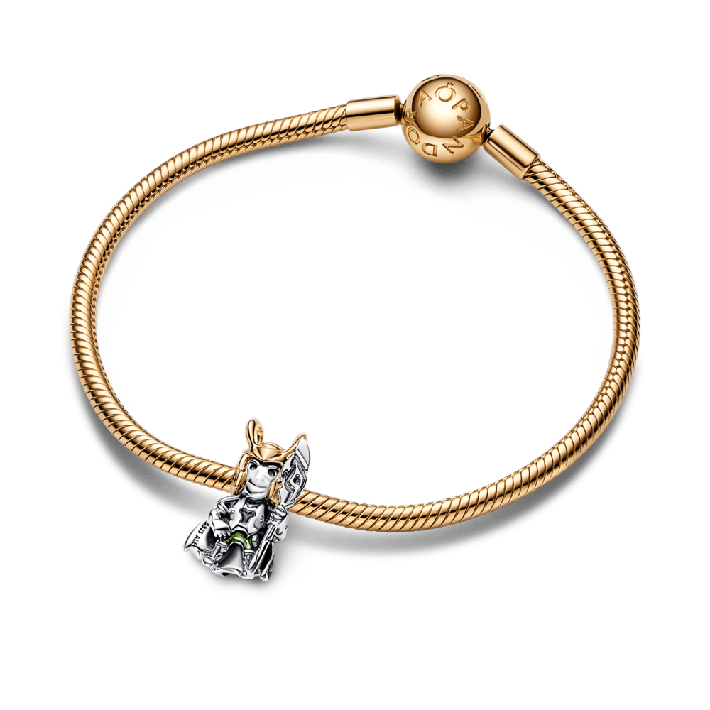 Charm Loki de Marvel Recubrimiento en Oro de 14k | Pandora Plata Esterlina