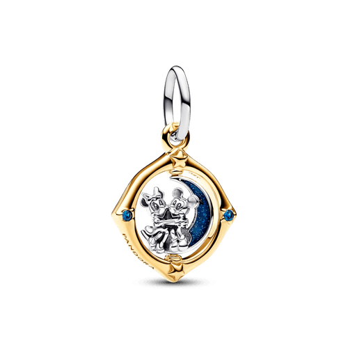 Charm Colgante Luna Giratoria en Dos Tonos Mickey Mouse & Minnie Mouse de Disney
