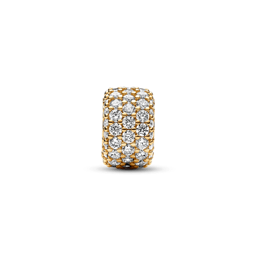 Charm Triple Fila de Brillante Pavé Color Dorado