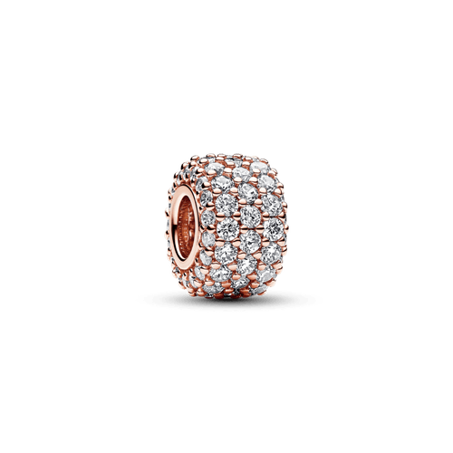 Charm Triple Fila de Brillante Pavé Color Rosa