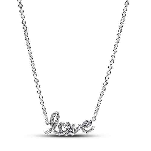 Collar Love Escrito a Mano Brillante