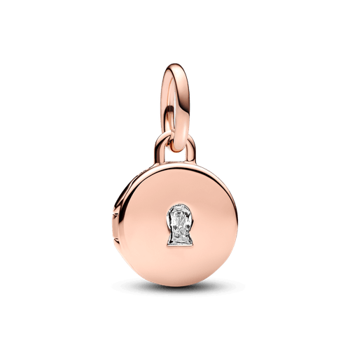 Charm Colgante Medalla Grabable que se abre Rosa