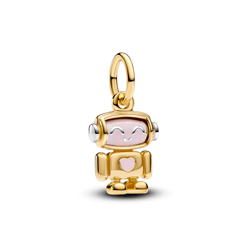 Charm Colgante Cara Robot Giratoria