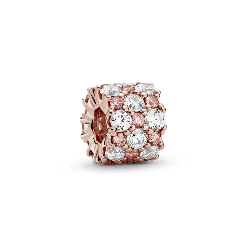 Charm Brillo rosa y transparente Recubrimiento en Oro Rosa de 14k
