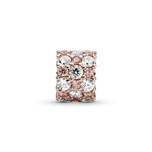 Charm Brillo rosa y transparente Recubrimiento en Oro Rosa de 14k