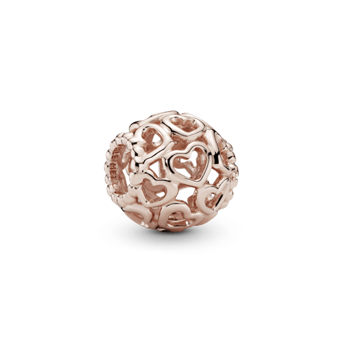 Charm Puro corazón Recubrimiento en Oro Rosa de 14k