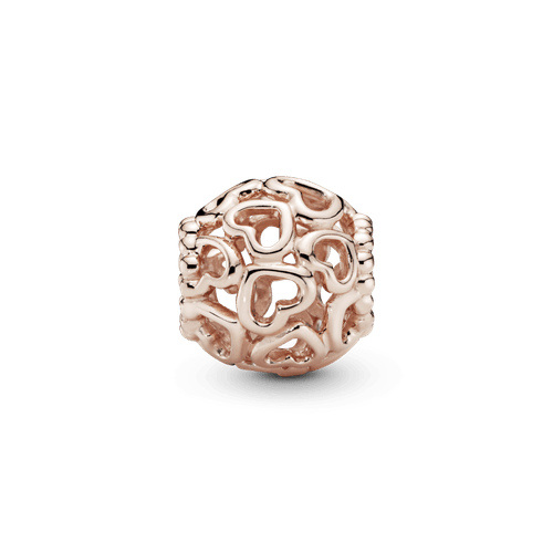 Charm Puro corazón Recubrimiento en Oro Rosa de 14k