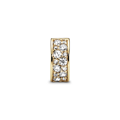 Charm Sujetador de pavé transparente Recubrimiento en Oro de 14k