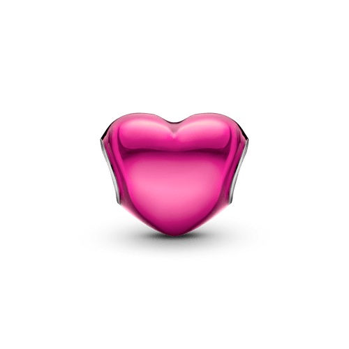 Charm Corazón Metálico Rosa