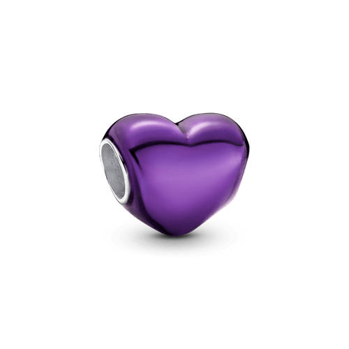 Charm Corazón Morado Metálico