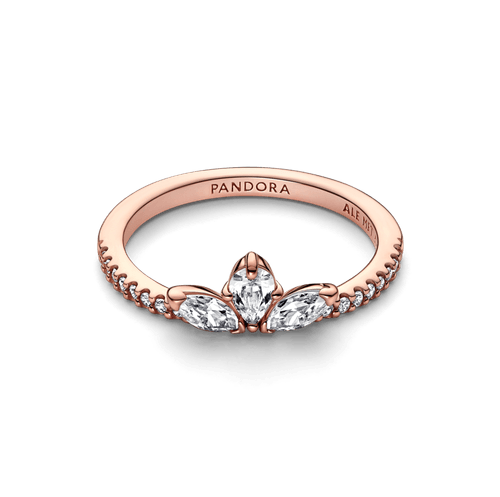 Anillo Racimo herbario reluciente Recubrimiento en Oro Rosa de 14k