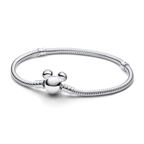 Brazalete Pandora Moments Cadena de Serpiente con Cierre Mickey Mouse de Disney