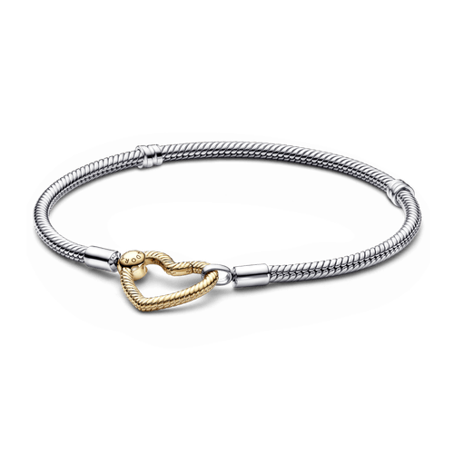 Brazalete cadena de serpiente con broche de corazón Pandora Moments Pandora Plata Esterlina