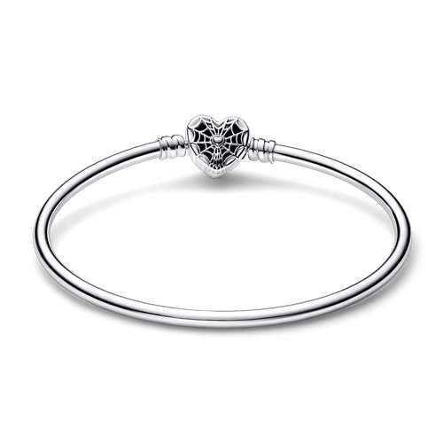 Brazalete rígido Pandora Moments con broche de máscara de Spiderman de Marvel