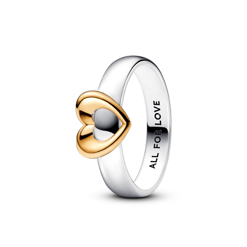 Anillo Corazón deslizante en dos donos radiante
