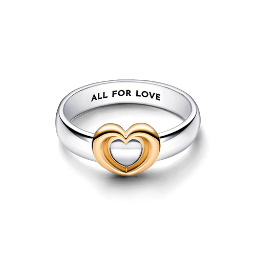 Anillo Corazón deslizante en dos donos radiante