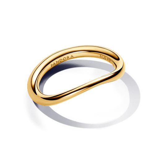 Anillo Banda Forma Orgánica Oro