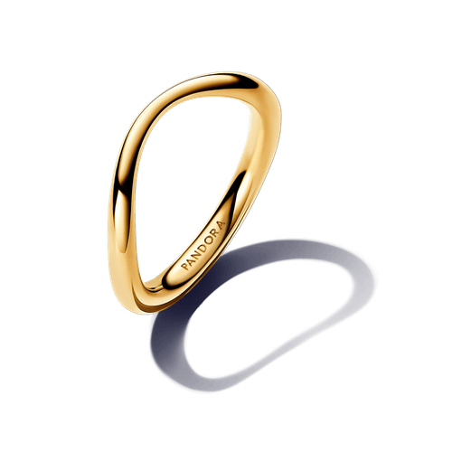 Anillo Banda Forma Orgánica Oro