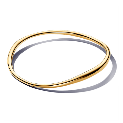 Brazalete Rígida Forma Orgánica Oro