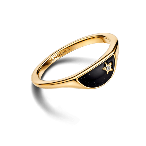 Anillo Pandora ME Mitad Sello Esmaltado Negro