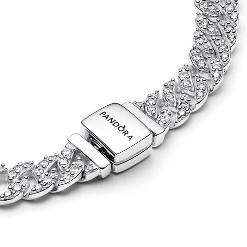 Brazalete Cadena Cubana en Pavé