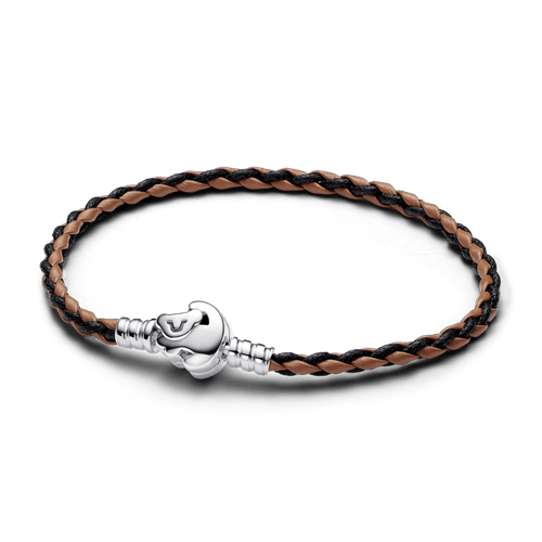 Brazalete Pandora Moments en Cuero Trenzado con Cierre El Rey León de Disney