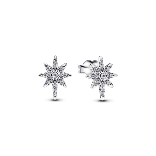 Aretes de botón Estrella Polar Brillante