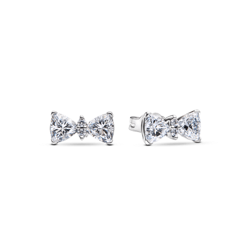 Aretes de botón Lazo Brillante