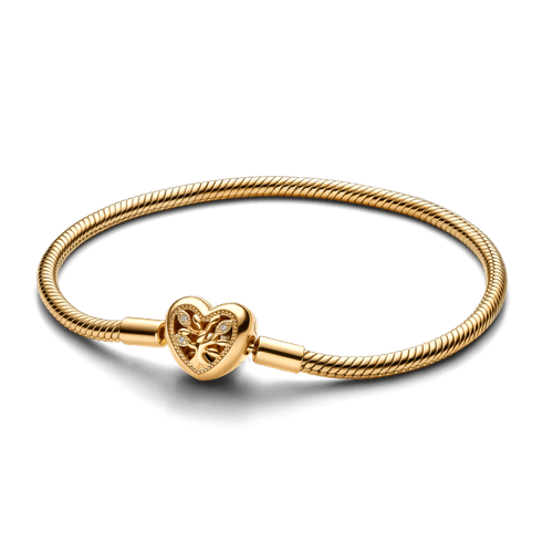 Brazalete Pandora Moments Cadena de Serpiente con Cierre de Corazón Familiar