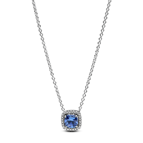 Collar Halo Azul Cuadrado Brillante