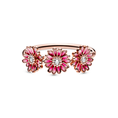 Anillo Trío de Margaritas Rosas