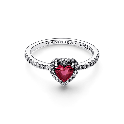 Anillo Corazón elevado rojo