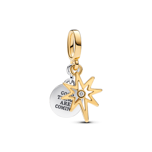Charm Dije Grabable Estrella Polar con diamante sintético creado en laboratorio