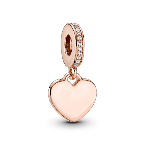 Charm Dije Etiqueta de Corazón para Grabar Rosa