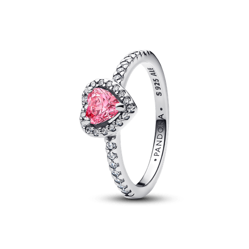 Anillo Corazón Rosa Elevado