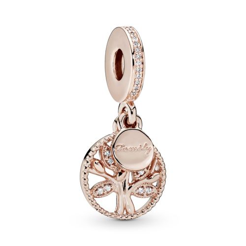 Charm Colgante Generaciones De Familia Recubrimiento en Oro Rosa de 14k