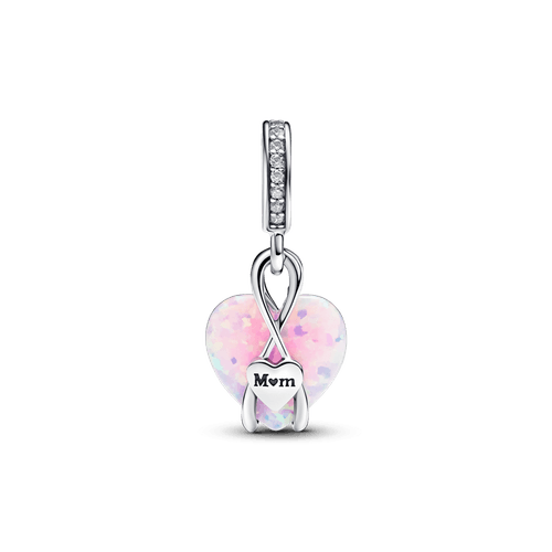 Charm Colgante Corazón Opalescente Mamá