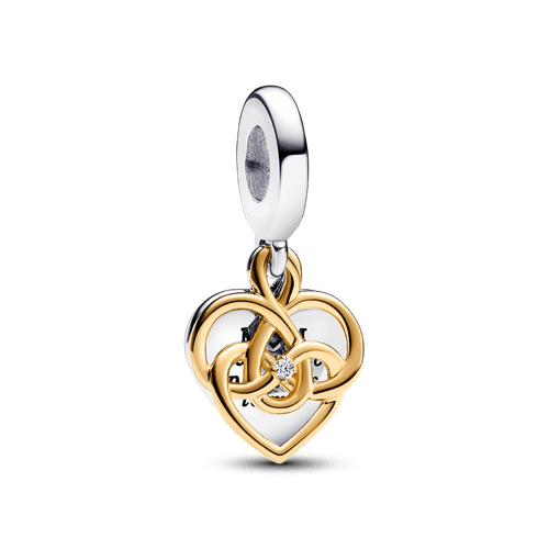 Charm Colgante Doble Grabable Mama con un Diamante Sintético Creado en Laboratorio